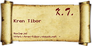 Kren Tibor névjegykártya